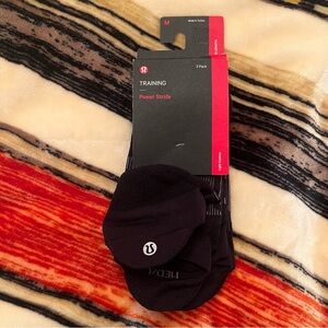 Lululemon Power Stride Tab Socks Black 3 Pack NEW Mens Medium